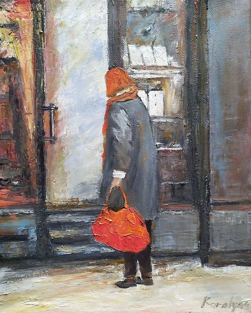 The woman with red bag by Maria Karalyos