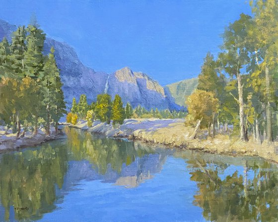 View of Yosemite Falls From Swinging Bridge