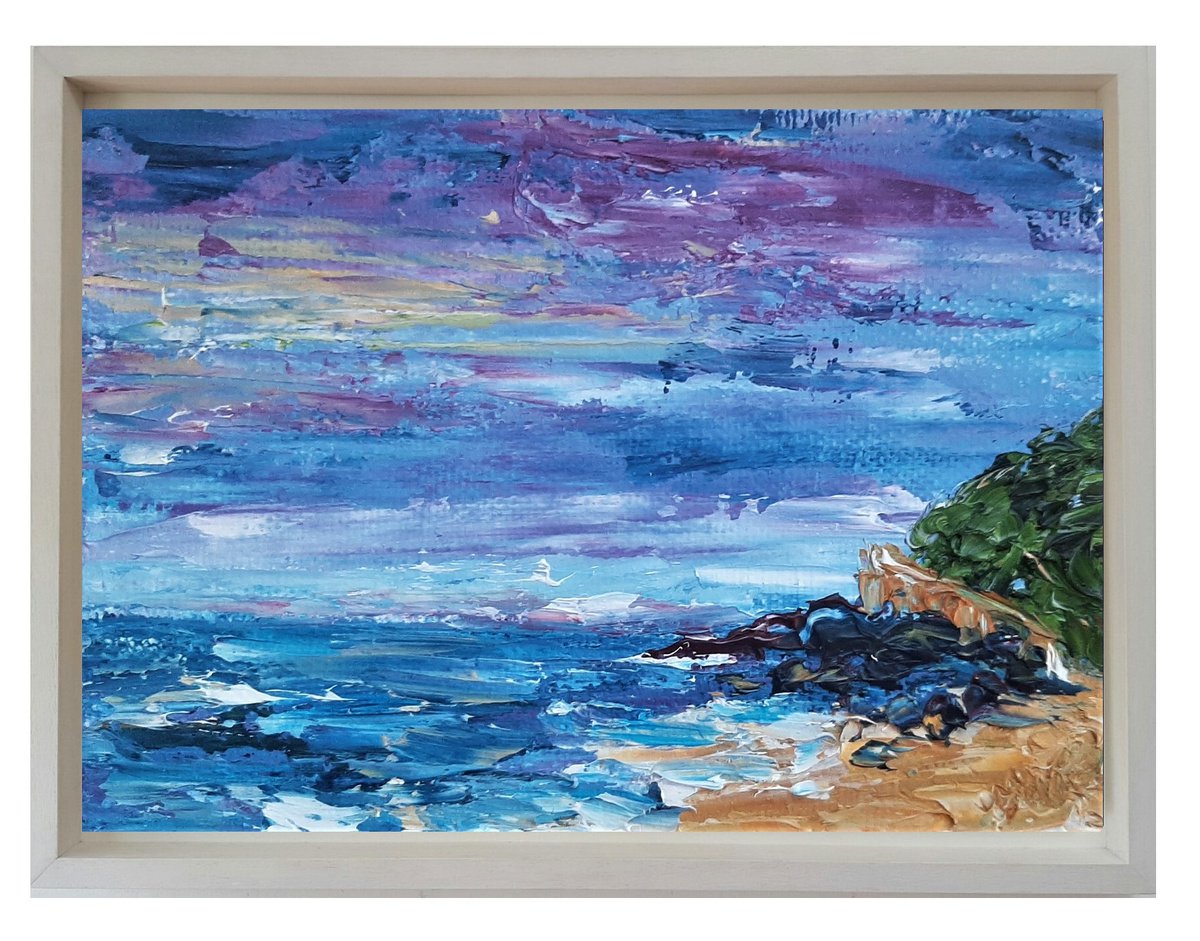 Twilight Falls, Ballymoney Beach Wexford Ireland by Niki Purcell - Irish Landscape Painting