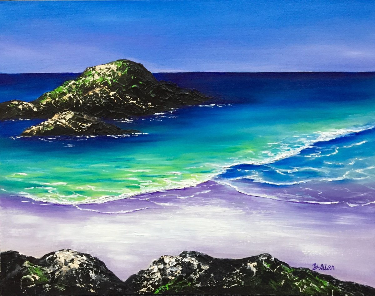 Impressionistic Landscape Oil Painting By Yulia Allan, 22 X 18", Back To Iona, Original Artwork