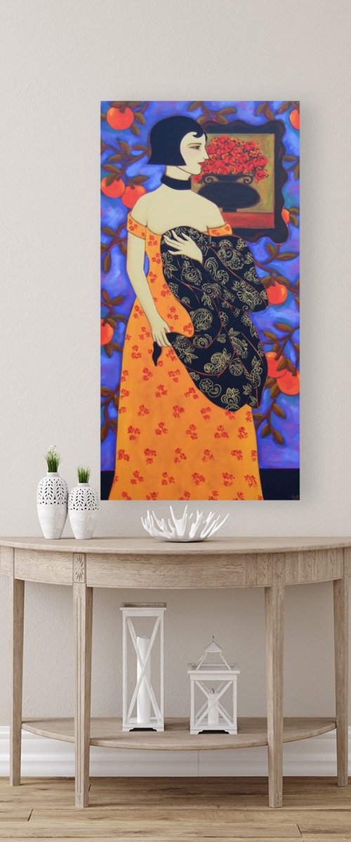 Woman with Oranges by Karen Rieger