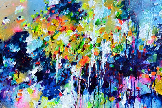 Fresh Moods 46 - Large Gallery Quality Ready to Hang Abstract Painting, Pastel Colors