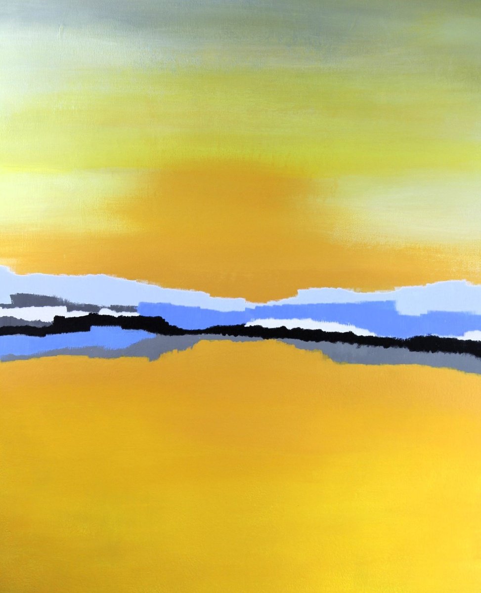 Abstract Acrylic Painting By Alessandro Butera, 24 X 31, Sicilian August, Original Artwork