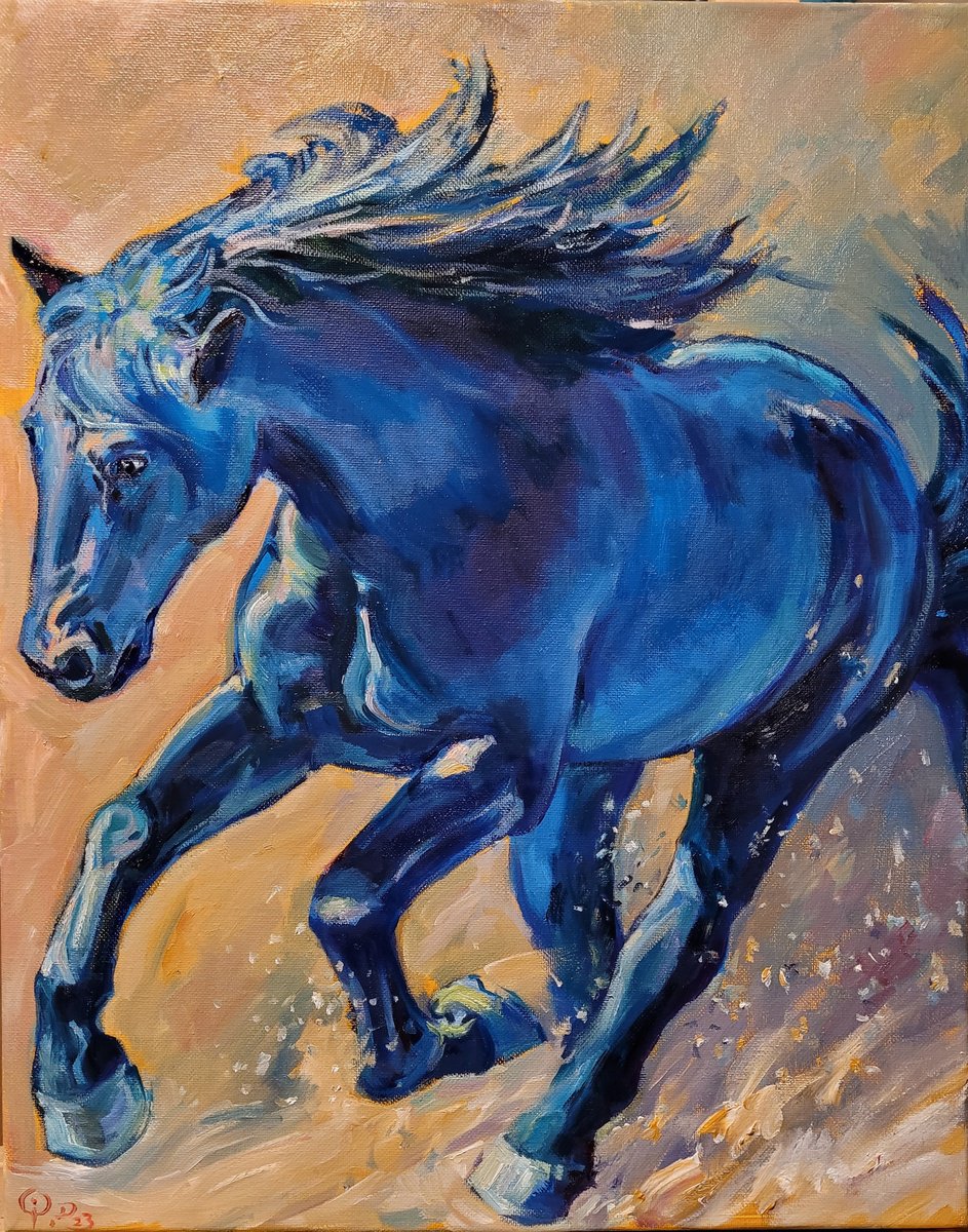 a-running-horse-oil-painting-by-qi-debrah-artfinder