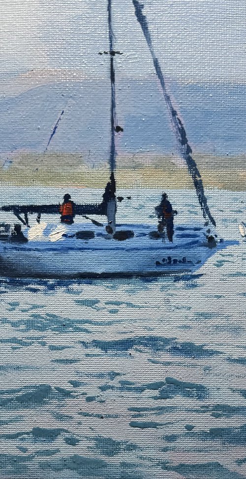 Seascape with Sailboats 52 by Garry Arzumanyan