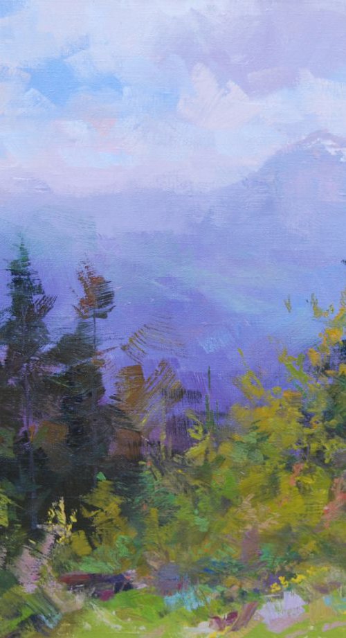 Landscape painting - Brides of the mountains by Yuri Pysar