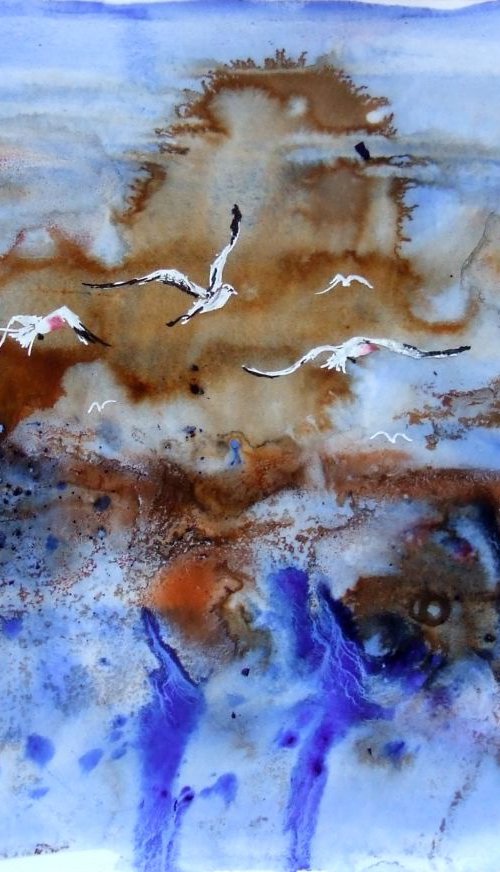 Shore Birds  / Watercolour by Anna Sidi-Yacoub