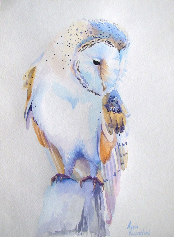 Owl. Watercolor.