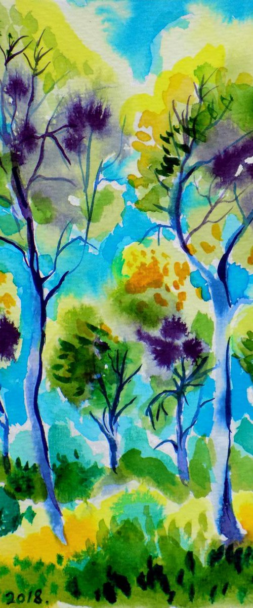Fluffy treetops on a sunny day by Maja Grecic