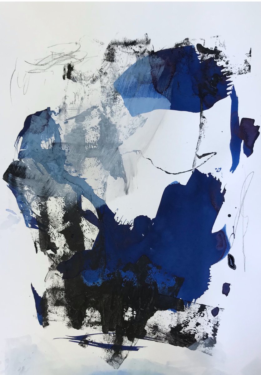 Paper work - Blue Series 1 by Angela Dierks