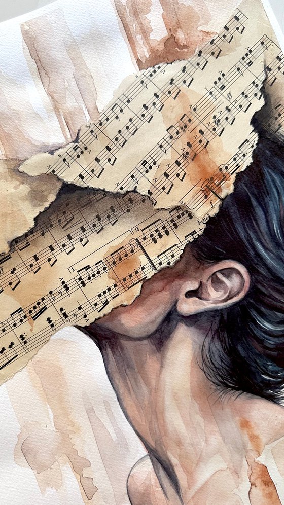 Immersion - Watercolor Sheet Music Collage