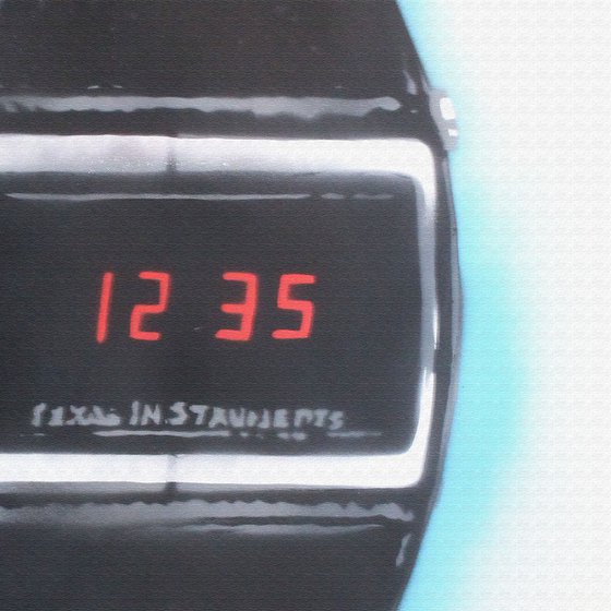 Cheap digital watch by Texas Instruments (On an Urbox)