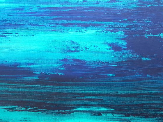 Peaceful mind - large blue abstract seascape