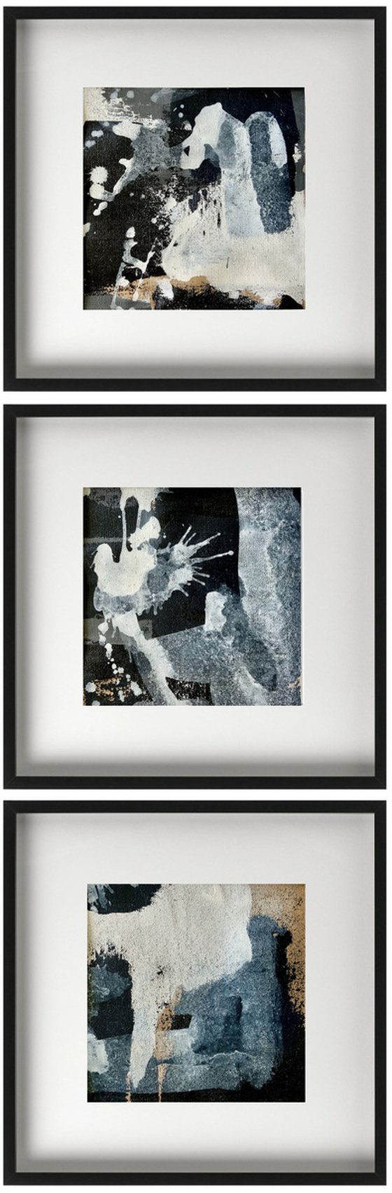 Abstract No. 17520 4-6 black & white  -set of 3