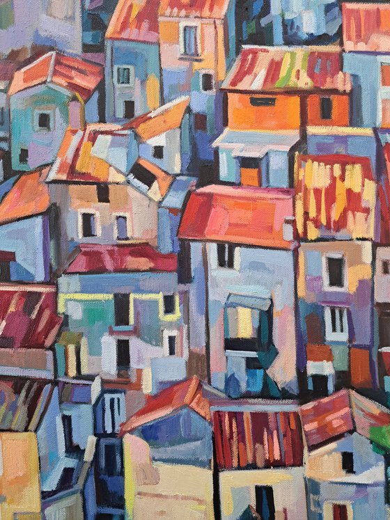 Roofs, 2023, 60 x130 cm