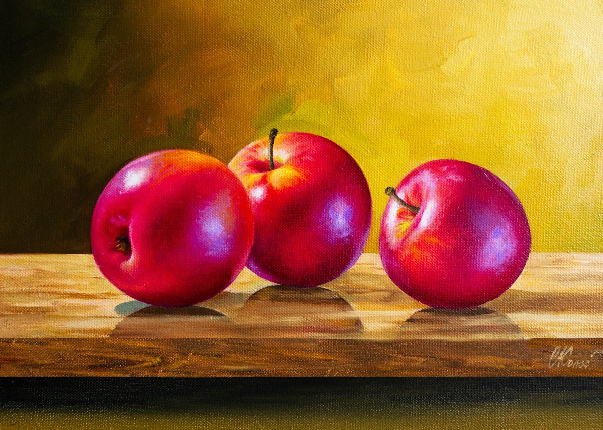 Photorealistic Oil Painting , Still Life With Apples By Kolodyazhniy Sergey, 16 X 12, Artwork For Sale On Artfinder