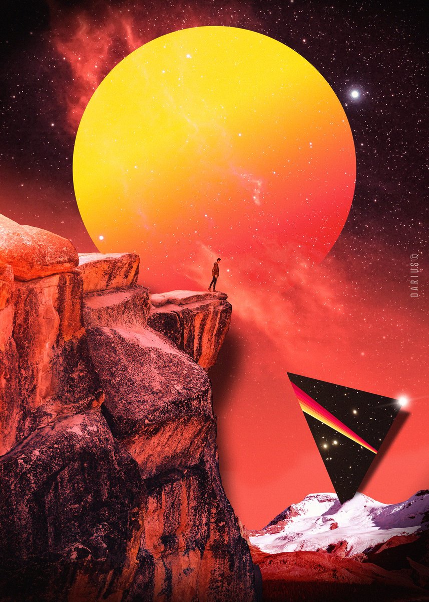 Surrealistic Landscape Giclee Print By Darius Comi, 12 X 18, Learning To Fly, Original Artwork