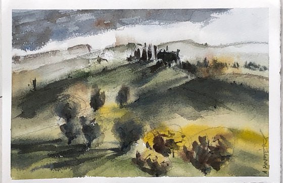 Somewhere in Italy - hills - 27 x 19