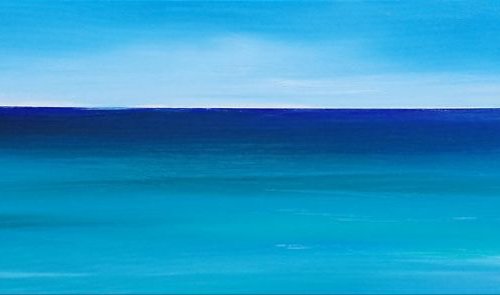 Beside the Seaside 2 - Blue, Panoramic, Cornwall, Scotland, Coast, Seascape by Mel Graham