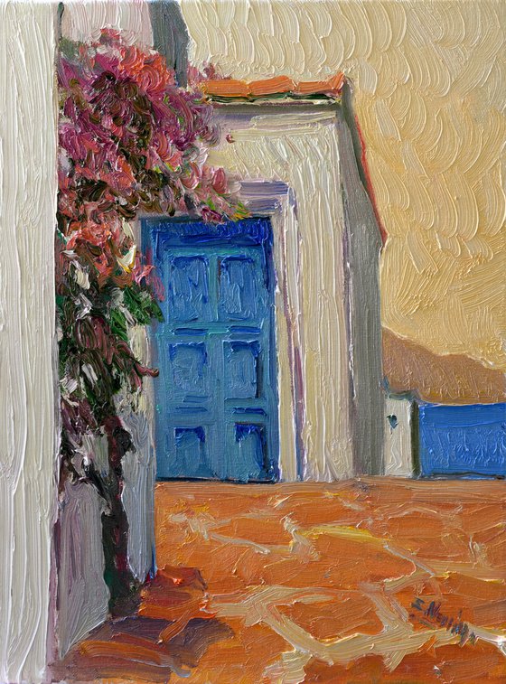 Blue door. Greek Islands