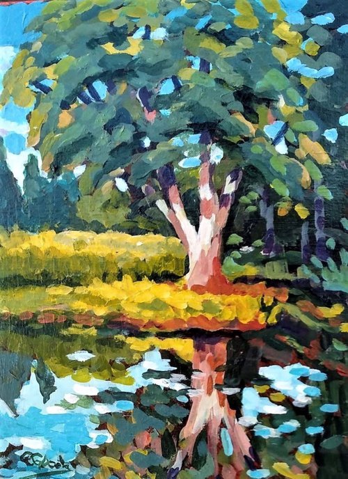 Reflecting tree by Edward  Abela
