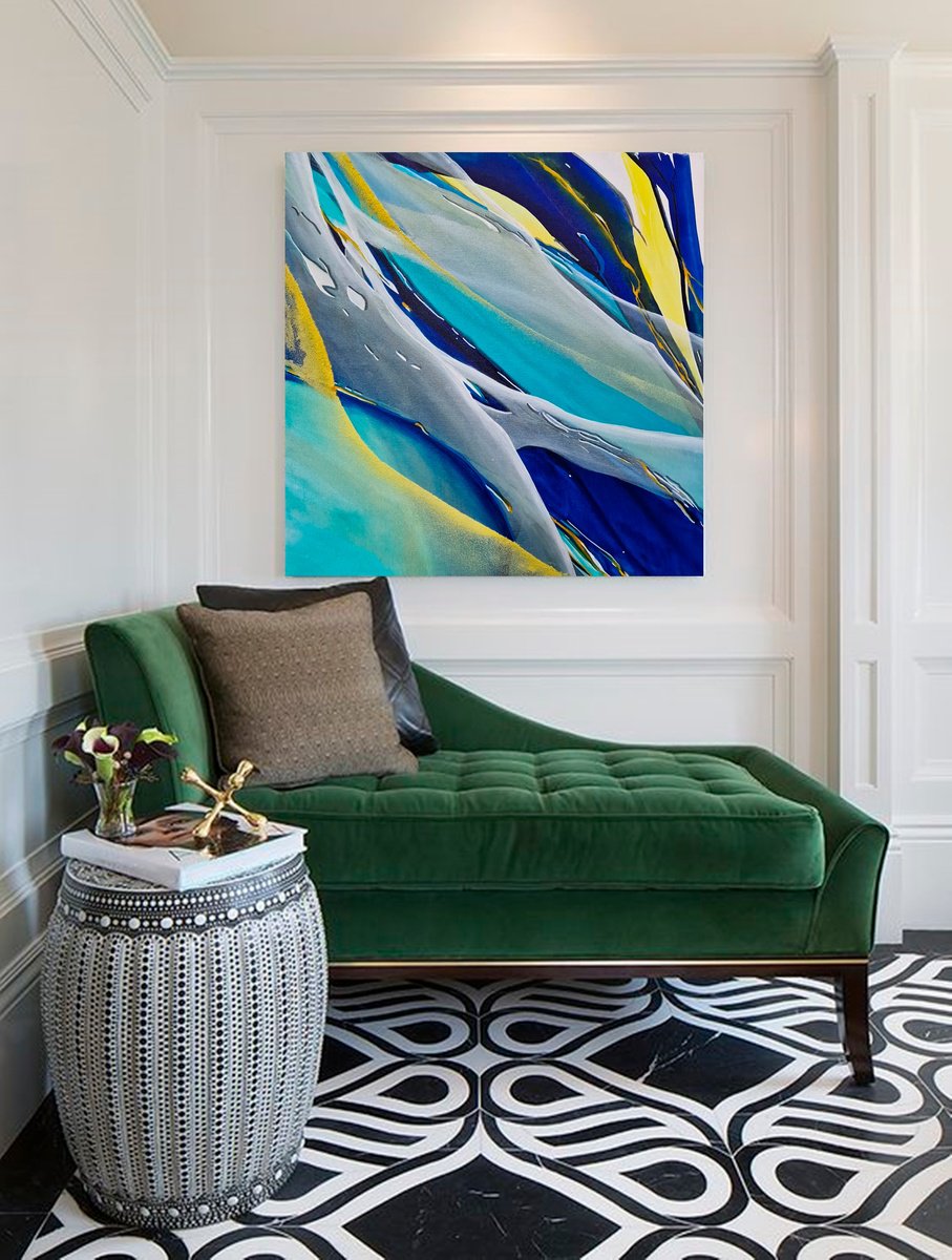 Impressionistic Abstract Acrylic Painting By Danijela Dan, 31 X 31, Transcended Boundaries, Original Artwork