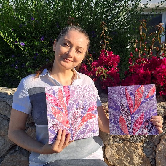 Lavender Tropics, set of 2