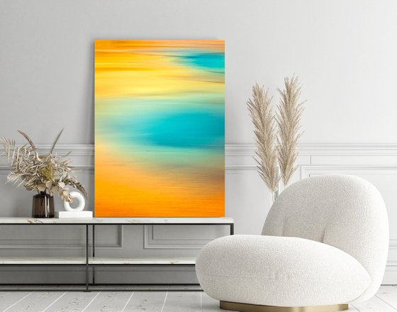 Huge Abstract - Bliss - Vertical Orange Canvas