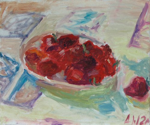 Strawberries on a saucer by Alexander Shvyrkov