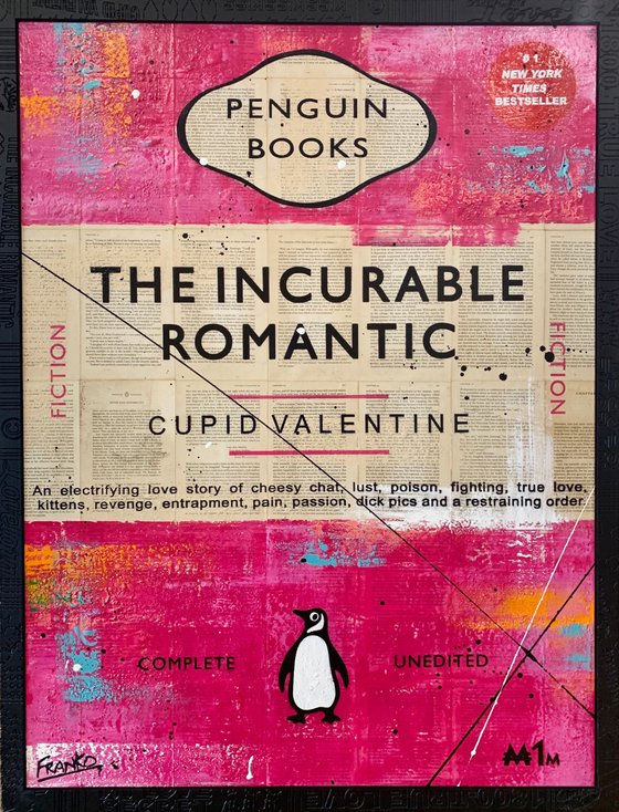 Incurable 100cm x 120cm Incurable Romantic Book Page Pop Art With Etched Frame