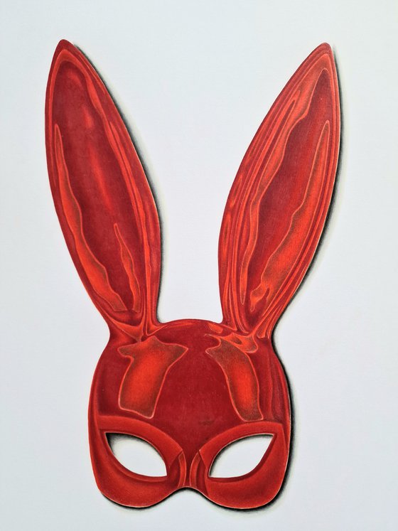 Latex Bunny Mask Red