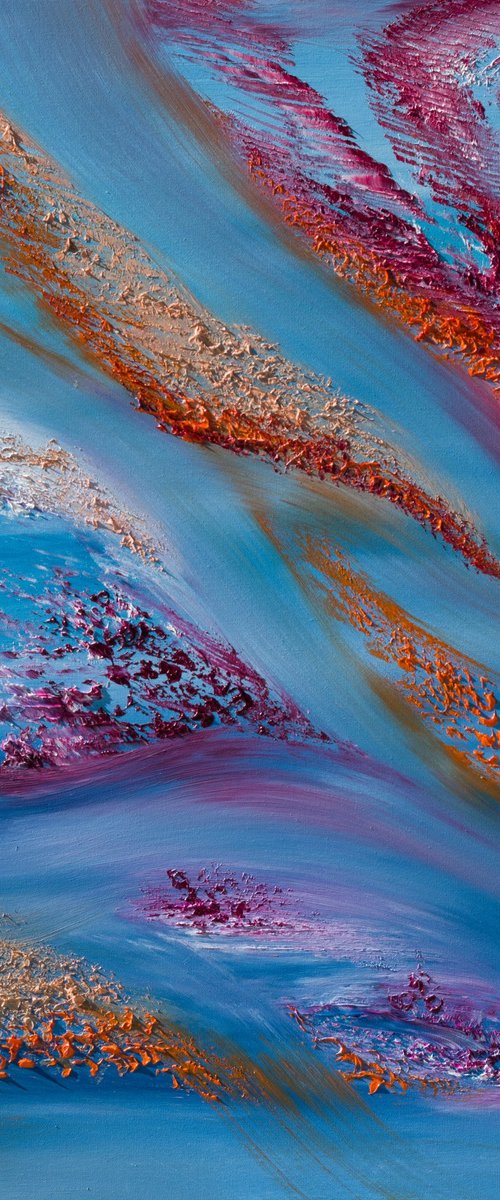 I feel the sky II, textured landscape painting, 60x80 cm by Davide De Palma