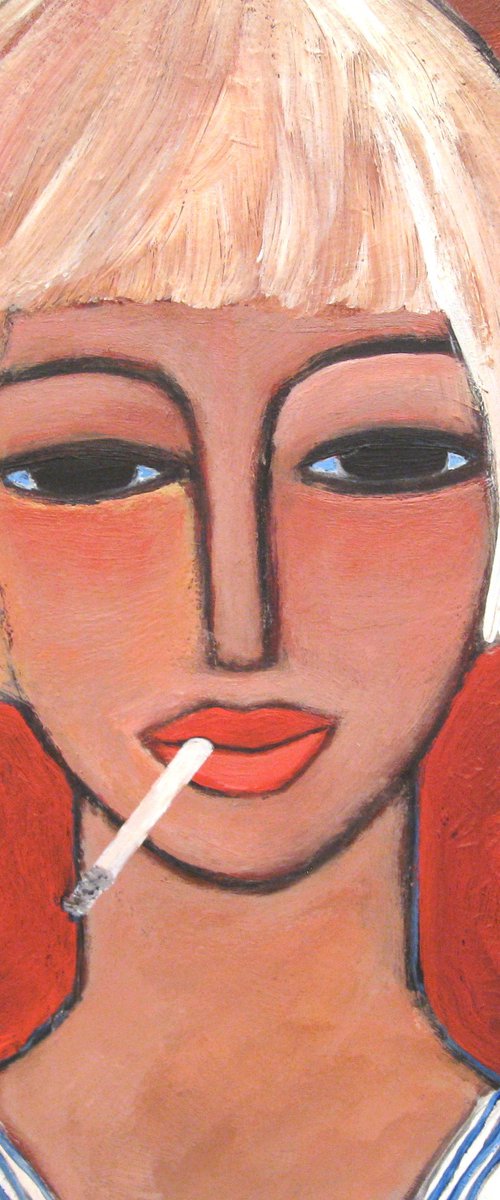 Her last cigarette... Smoking blonde by Nelly van Nieuwenhuijzen