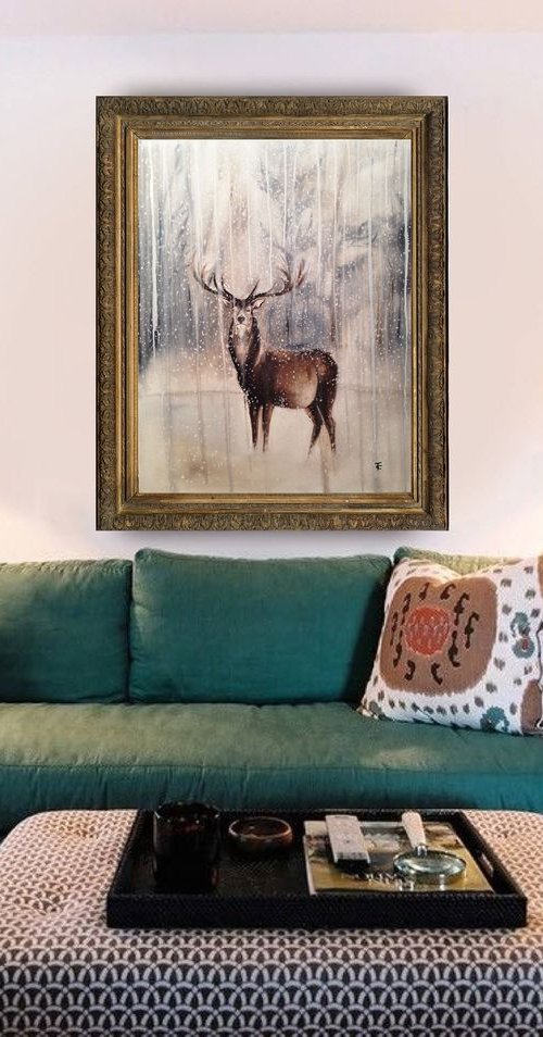 More than just snow-original oil painting- 60 x 73cm ( 24' x 29' ) by Carlo Toma
