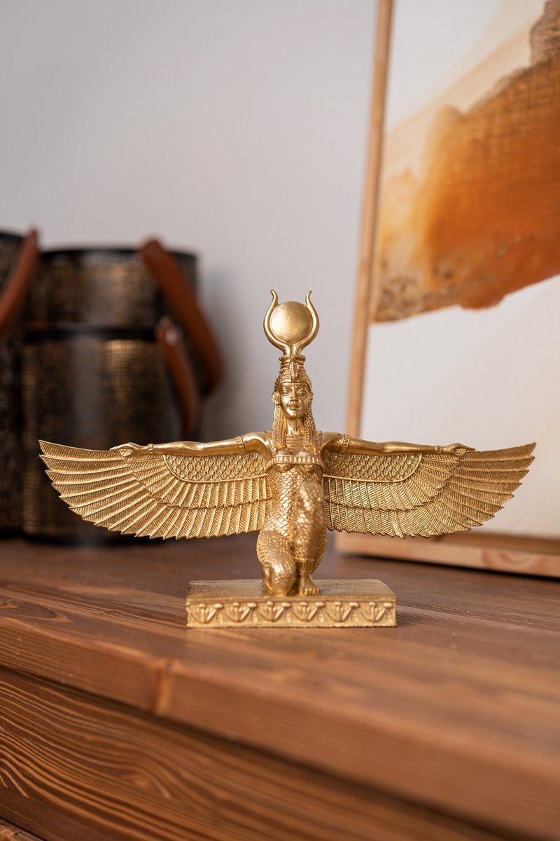 Golden Goddess Isis Handmade Sculpture, Modern Sculpture for Home and Office Decor by Dervis Akdemir