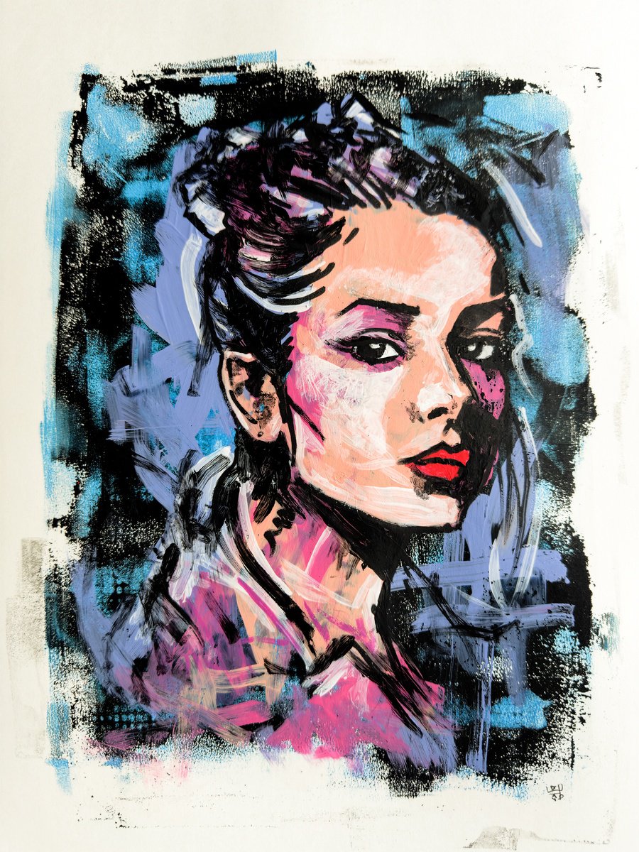 Urban And Pop Portrait Limited Edition Print By Jakub Dk - Jakub D Krzewniak, 12 X 17, Pretty Women, Original Artwork