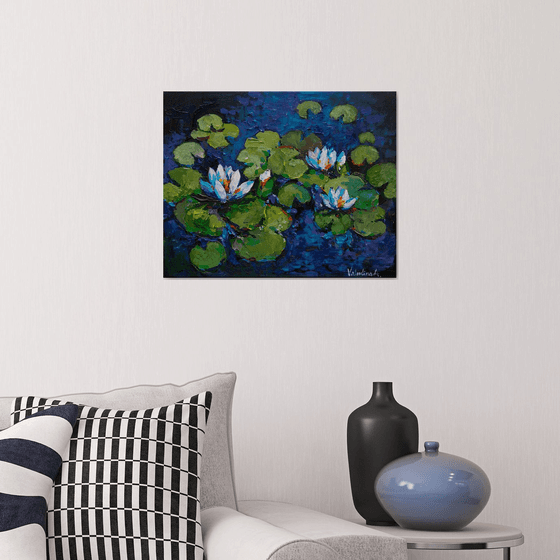 Water lilies Original acrylic painting