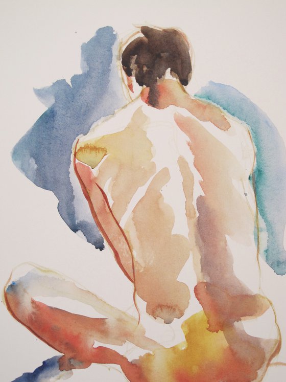 Seated male nude