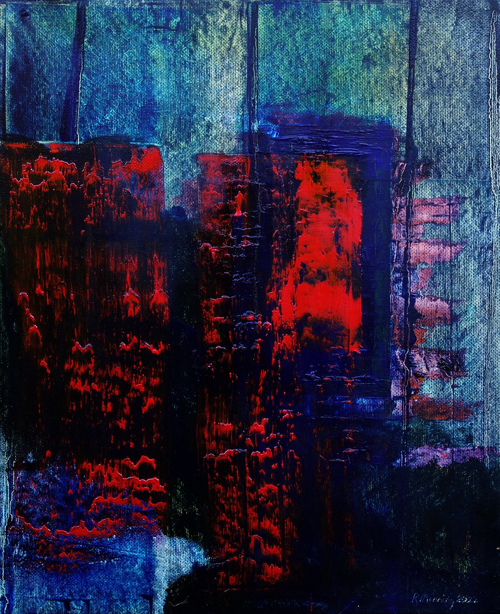 Abstract Oil Painting By Richard Manning, 23 X 31", Abstract-27, Original Artwork