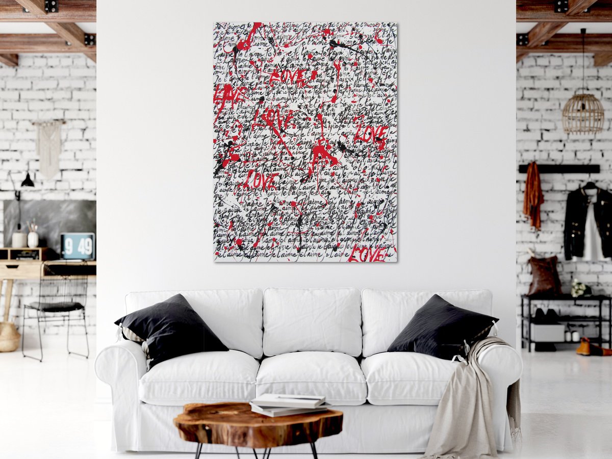 Urban And Pop Acrylic Painting , Mon Coeur Te Dit... By Isabelle Pelletane, 35 X 46, Artwork For Sale On Artfinder