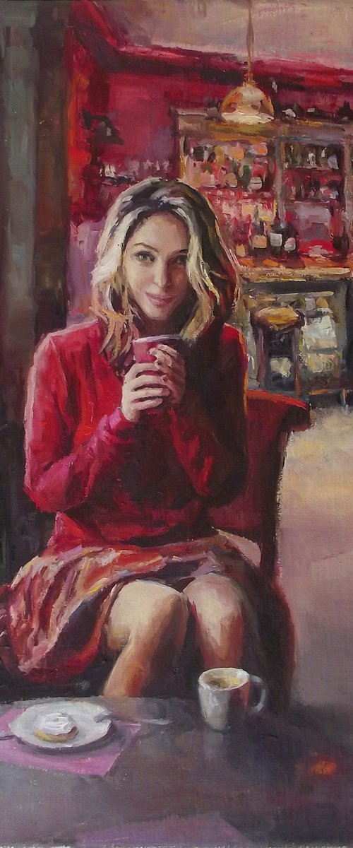 Conversation and  a cup of coffee by Vachagan Manukyan