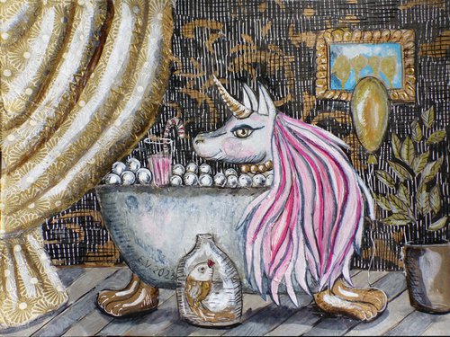 Aqua unicorn dream by Elizabeth Vlasova