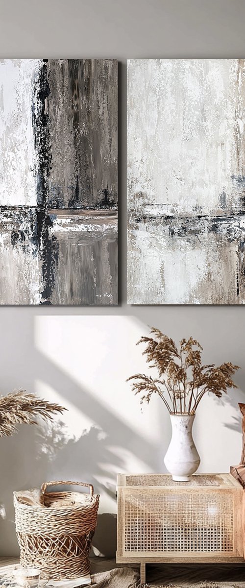 Where Stillness Aligns set diptych by Tatiana Malinovscaia