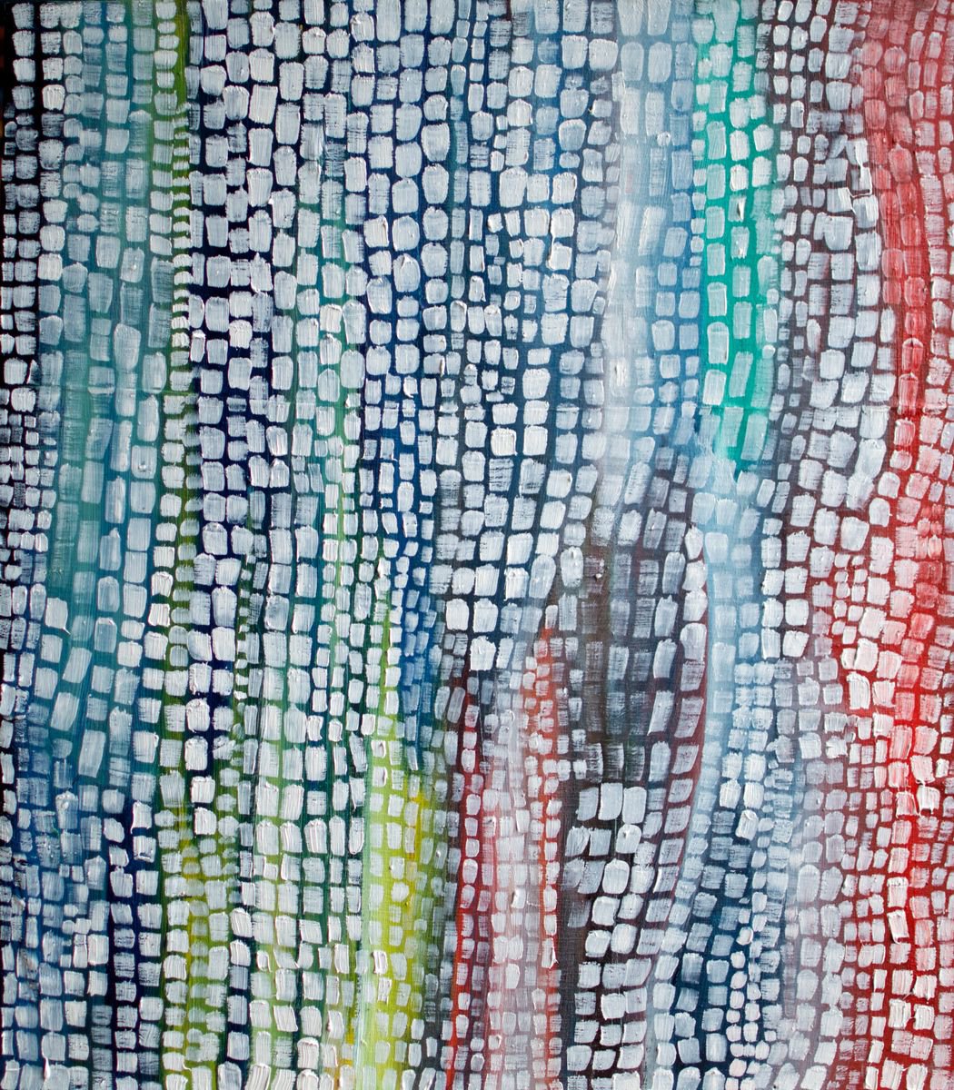 Expressive Abstract Oil Painting By Petr Johan Marek, 20 X 23", Mosaic No.12, Original Artwork