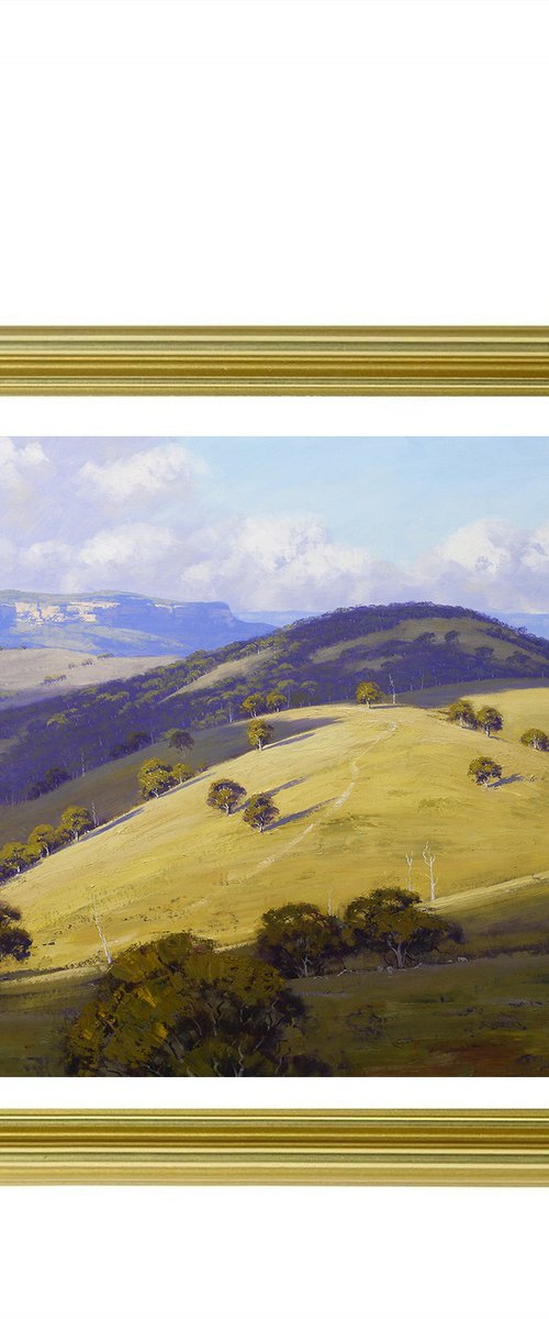 Sunlit Hill Kanimbla valley by Graham Gercken