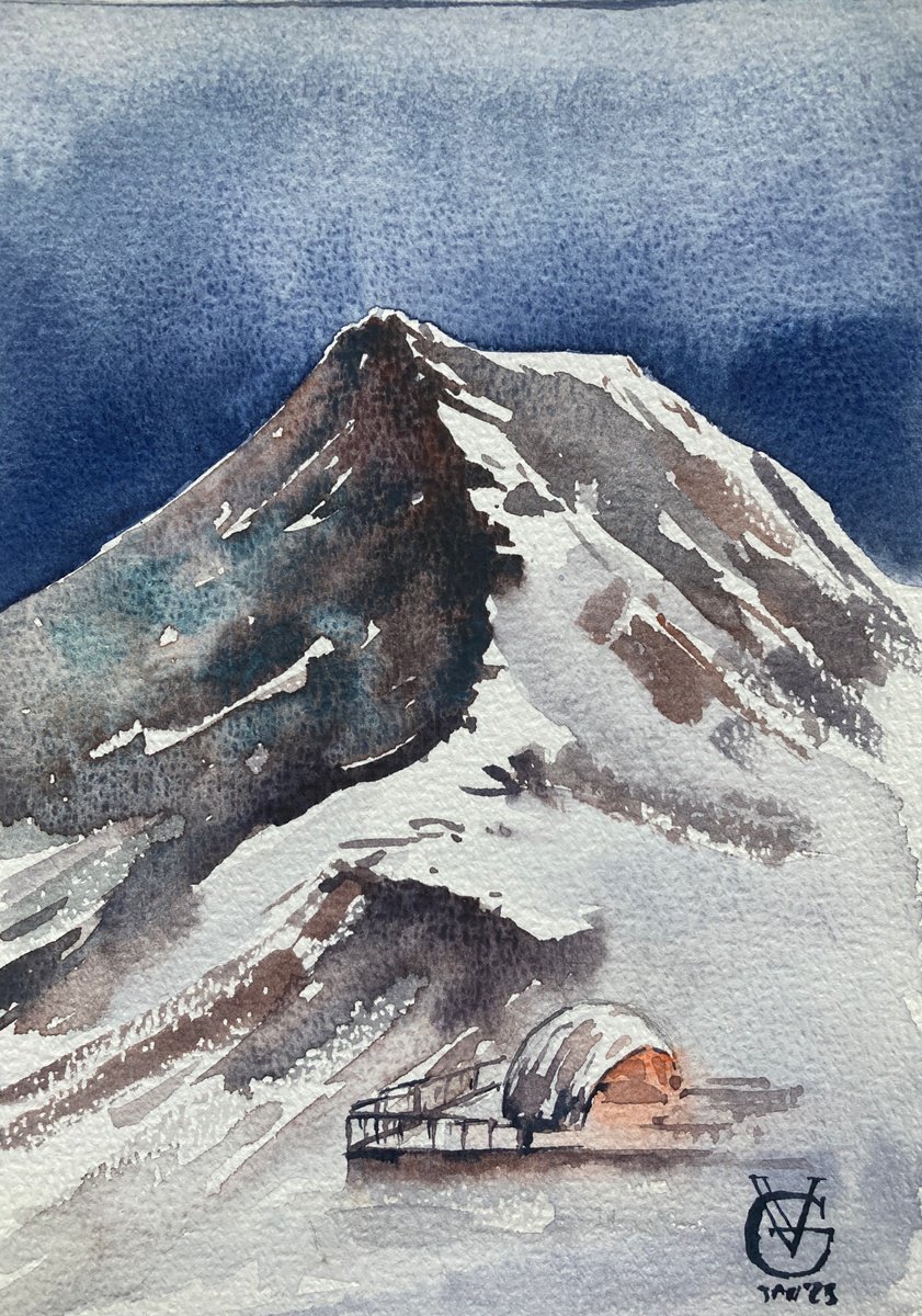 Impressionistic Landscape Watercolour By Valeria Golovenkina, 6 X 8", Talgar Mountain Sketch, Original Artwork