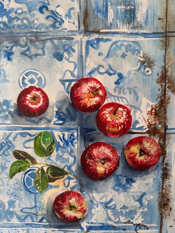 Portugal Harvest on Azulejo Time – Apples