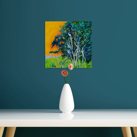 Trees, Orange and Blue