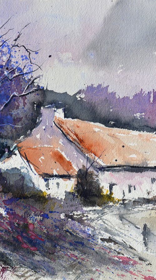 old house  watercolor by Pol Henry Ledent