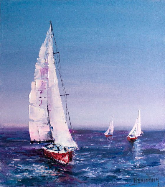 "Sailboat in the sea" landscape